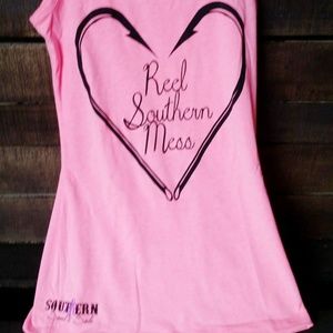 Bright blue "reel hot mess" tank
